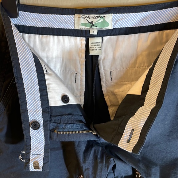 Castaway Navy Blue Shorts with Anchors - Picture 3 of 5